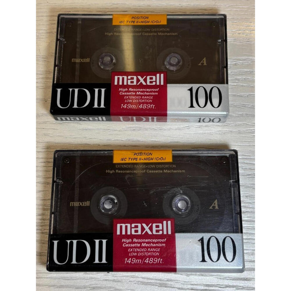 MAXELL UD II 100 Cassette Tapes BRAND NEW SEALED 2 Pack Type II Made in Japan